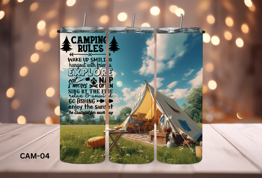 20oz (590mls) Tumbler - Camping -CAM-04