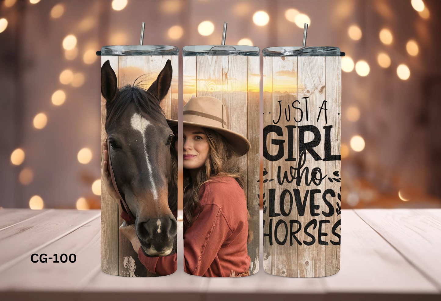 20oz (590mls) Tumbler - HORSES - COWGIRL - CG-100