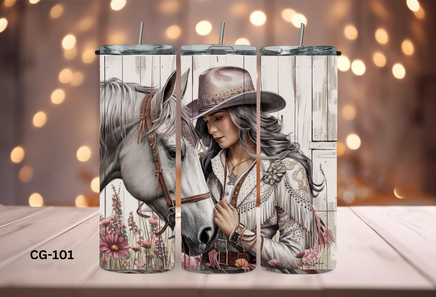 20oz (590mls) Tumbler - HORSES - COWGIRL - CG-101