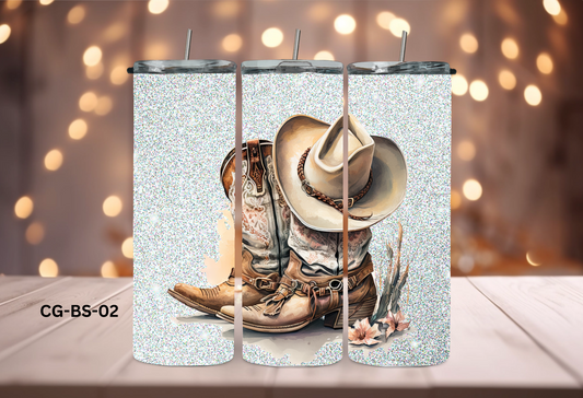 20oz (590mls) Tumbler - Cowgirl Boots - CG-BS-02