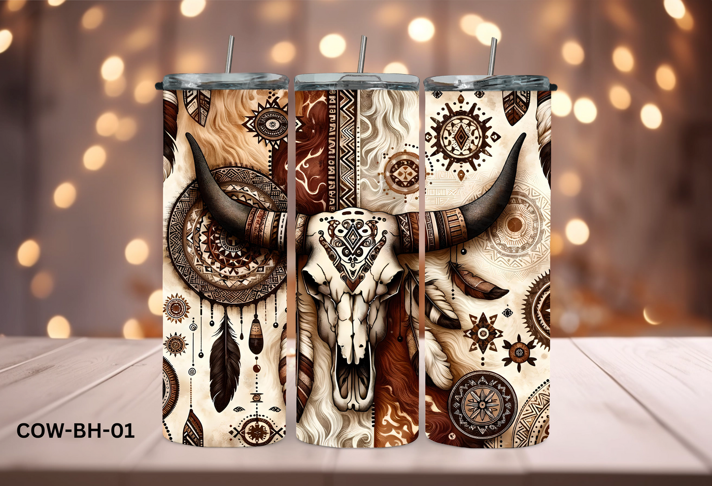 20oz (590mls) Tumbler - Cow Skull -BH-01