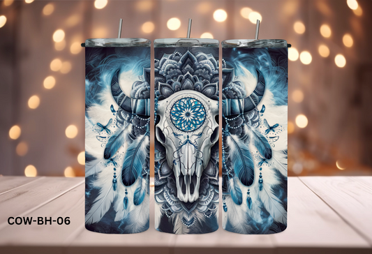 20oz (590mls) Tumbler - COW SKULL - COW-BH-06