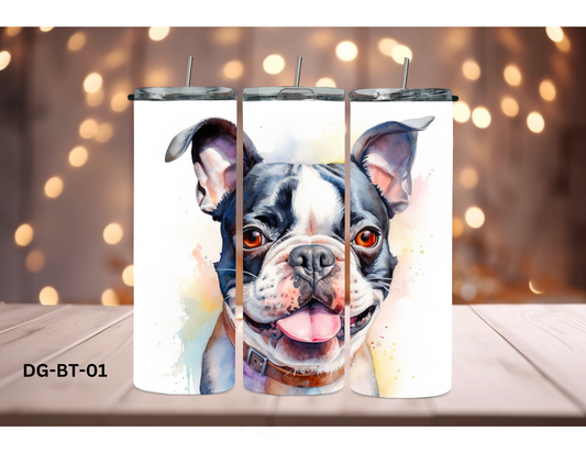 20oz (590mls) Tumbler - Boston Terrier - DG-BT-01