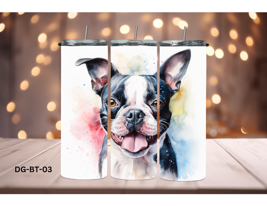 20oz (590mls) Tumbler - Boston Terrier - DG-BT-03