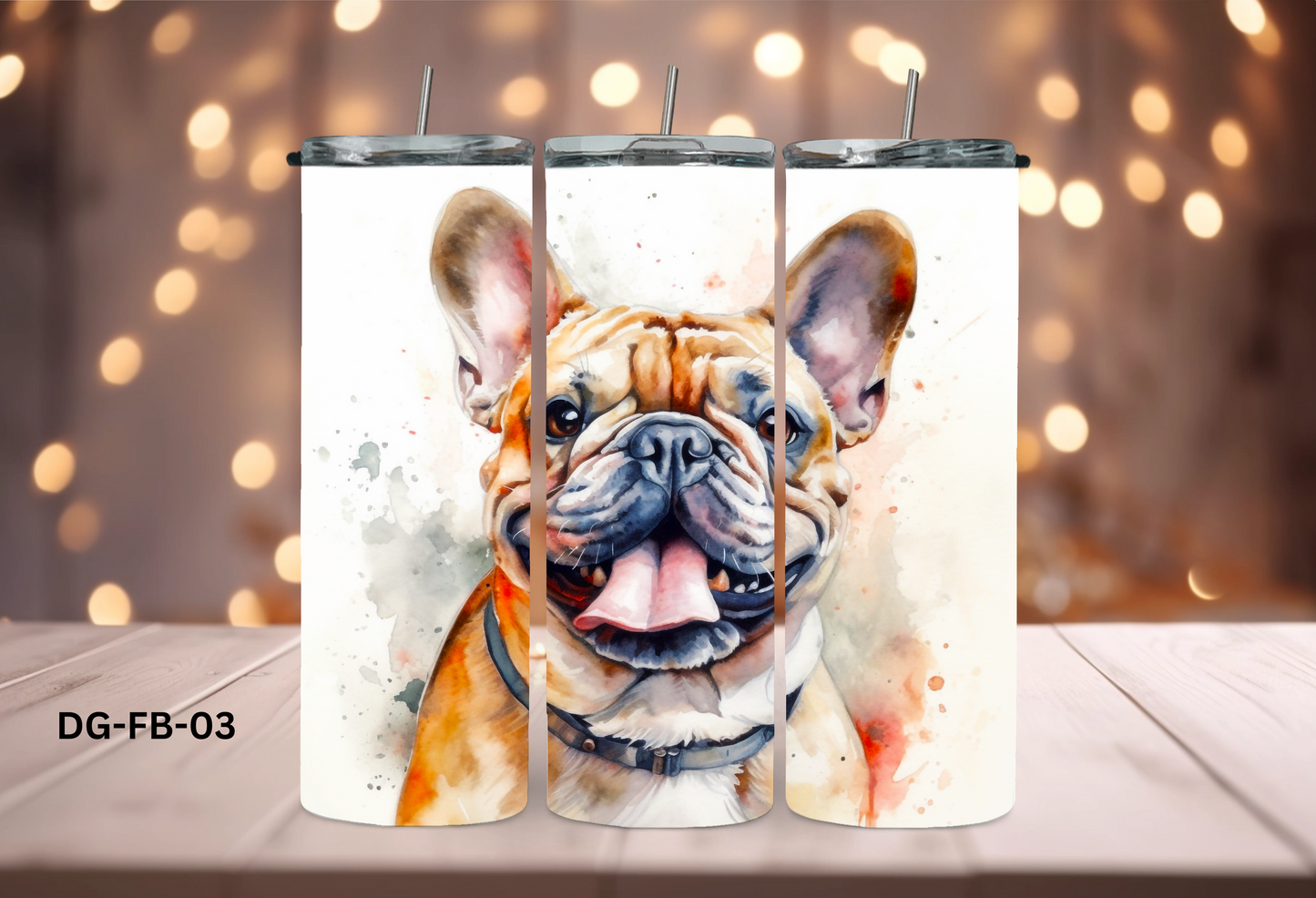 20oz (590mls) Tumbler - French Bulldog - DG-FB-03