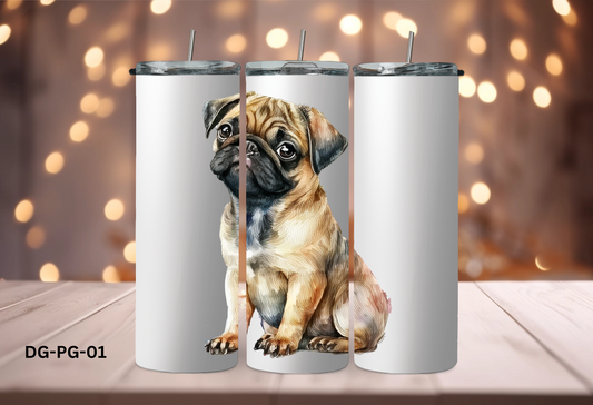 20oz (590mls) Tumbler - Pug - DG-PG-01