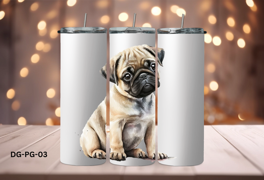 20oz (590mls) Tumbler - Pug - DG-PG-03