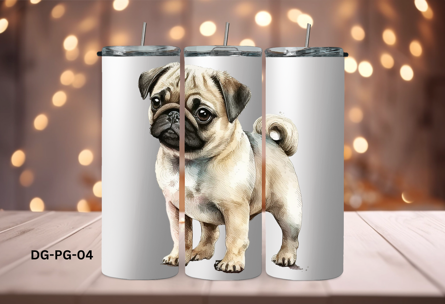 20oz (590mls) Tumbler - Pug - DG-PG-04