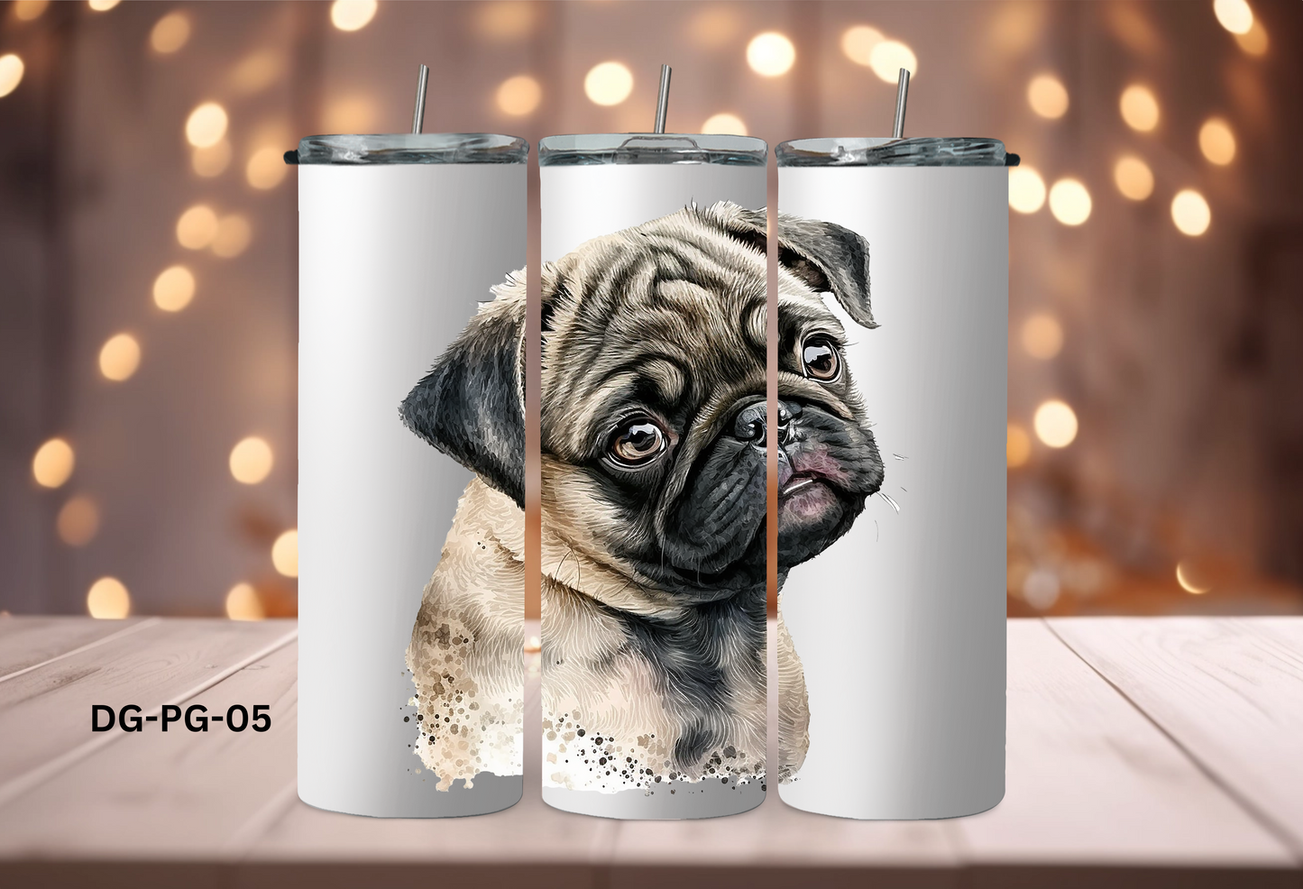 20oz (590mls) Tumbler - Pug - DG-PG-05