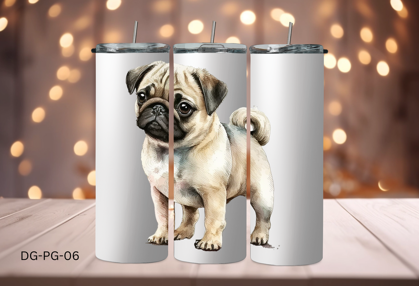 20oz Tumbler - Pug - DG-PG-06