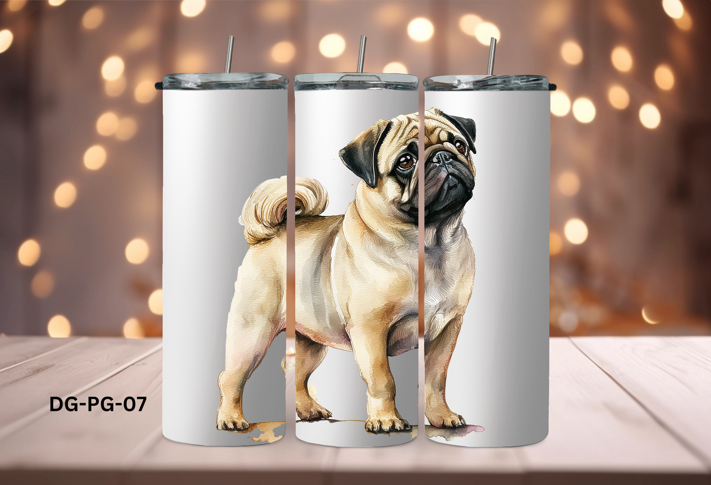 20oz (590mls) Tumbler - Pug - DG-PG-07