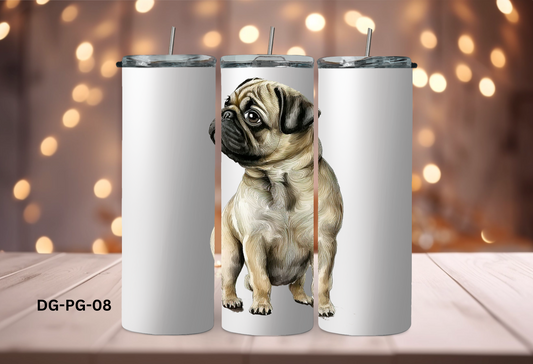 20oz (590mls) Tumbler - Pug - DG-PG-08