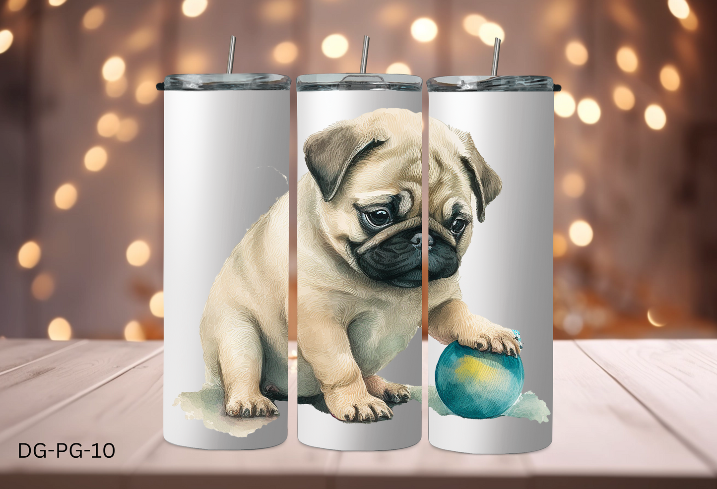 20oz Tumbler - Pug - DG-PG-10