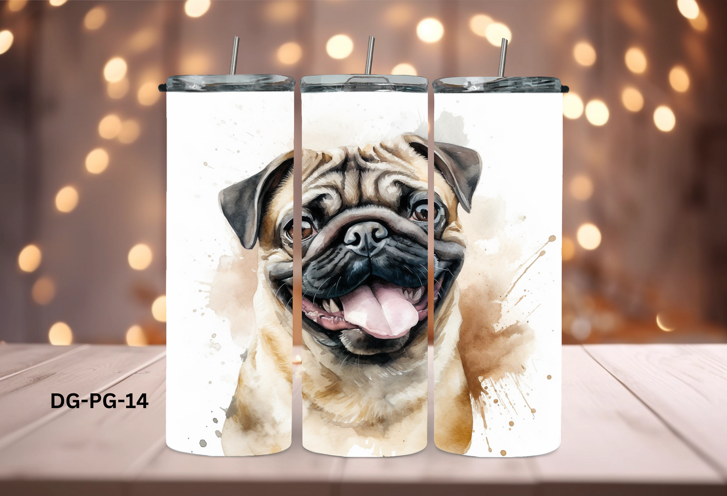 20oz (590mls) Tumbler - Pug - DG-PG-14