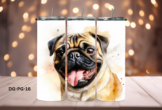 20oz (590mls) Tumbler - Pug - DG-PG-16