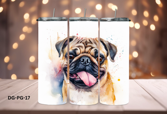 20oz (590mls) Tumbler - Pug - DG-PG-17