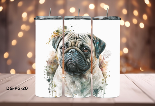 20oz (590mls) Tumbler - Pug - DG-PG-20