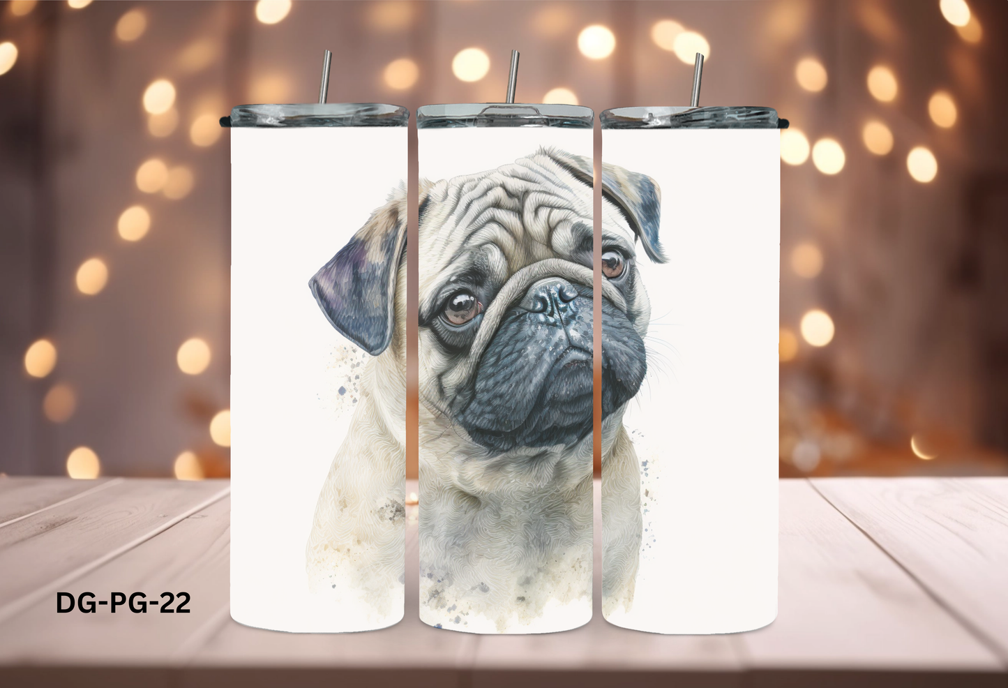 20oz (590mls) Tumbler - Pug - DG-PG-22