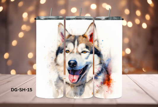 20oz (590mls) Tumbler - Siberian Husky - DG-SH-15