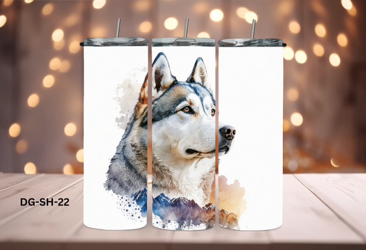 20oz (590mls) Tumbler - Siberian Husky - DG-SH-22