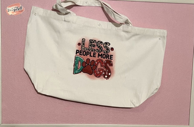 Tote Bag - Large - 'Less People More Dogs' Christmas Version