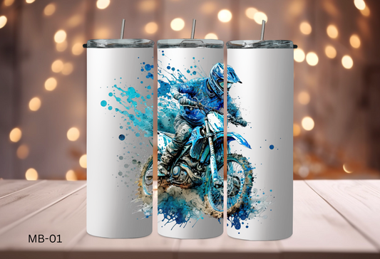 20oz (590mls) Tumbler - Motorbikes Blue - MB-01