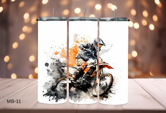 20oz (590mls) Tumbler - Motorbikes Orange - MB-11