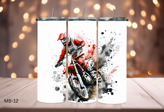 20oz (590mls) Tumbler - Motorbikes Red - MB-12