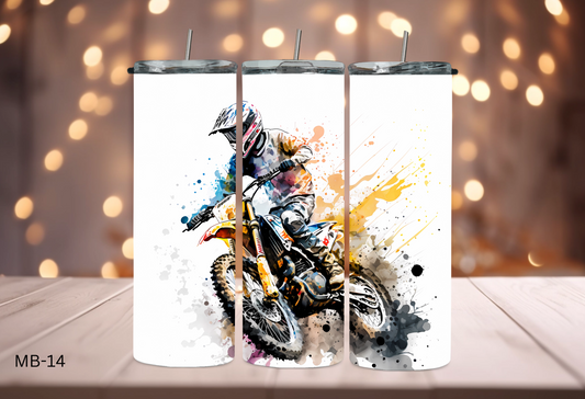 20oz (590mls) Tumbler - Motorbikes Yellow- MB-14