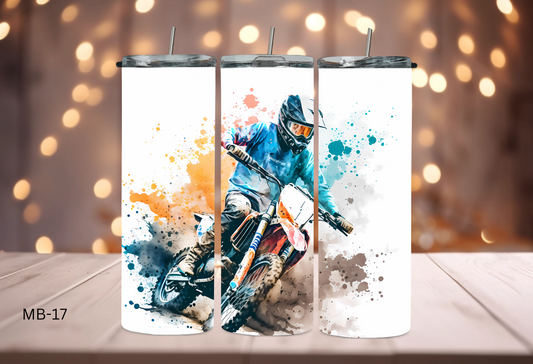 20oz (590mls) Tumbler - Motorbikes Blue - MB-17