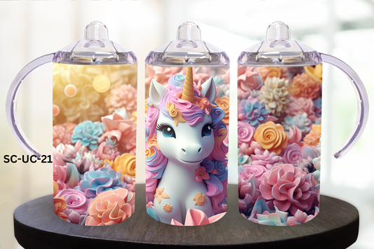 12oz (354mls) Sippy Cups - Unicorn - SC-UC-21