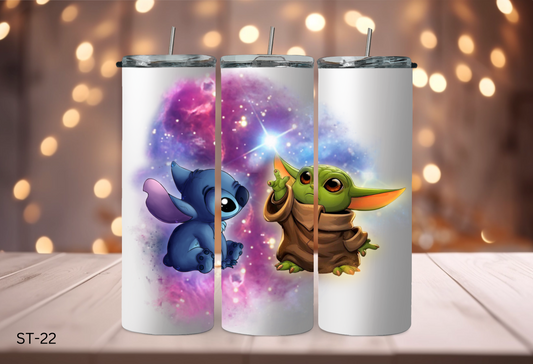 20oz Tumbler - Lilo & Stitch & Grogu - ST-22