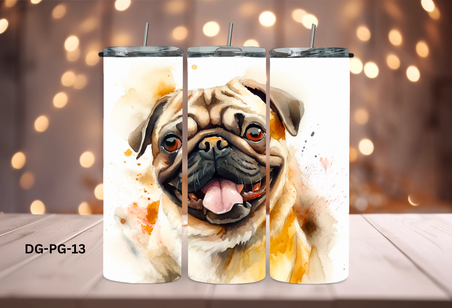 20oz (590mls) Tumbler - Pug - DG-PG-13