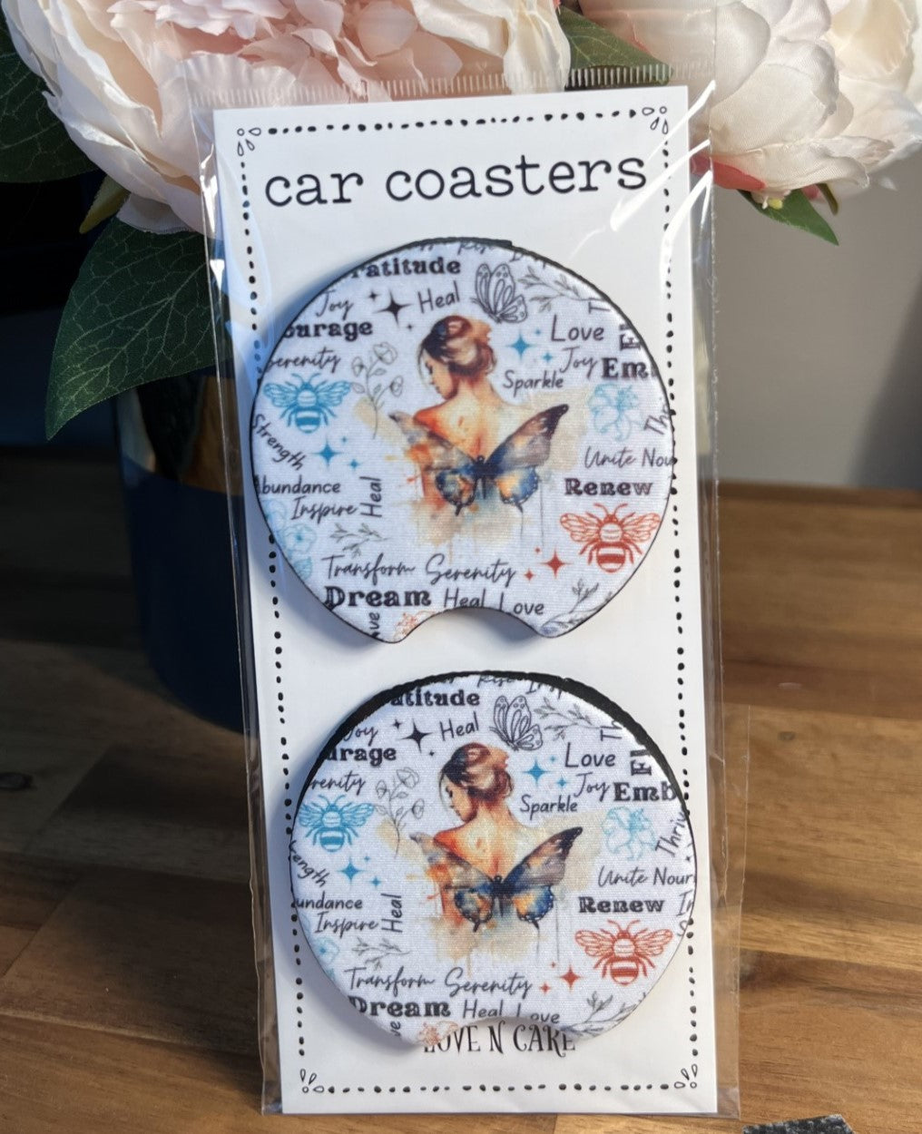 Car Coasters - Affirmations Butterflies