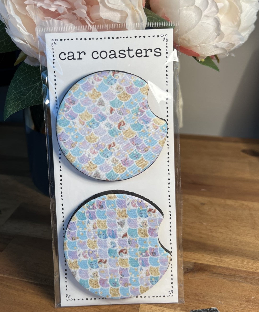 Car Coasters - Pastel Mermaid Pattern