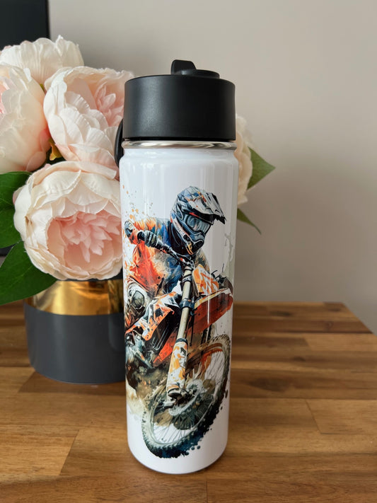 20oz (590mls) Tumbler - Motorbikes Orange - MB-02