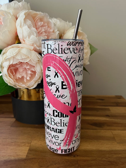 20oz (590mls) Tumbler - Breast Cancer -PR-02