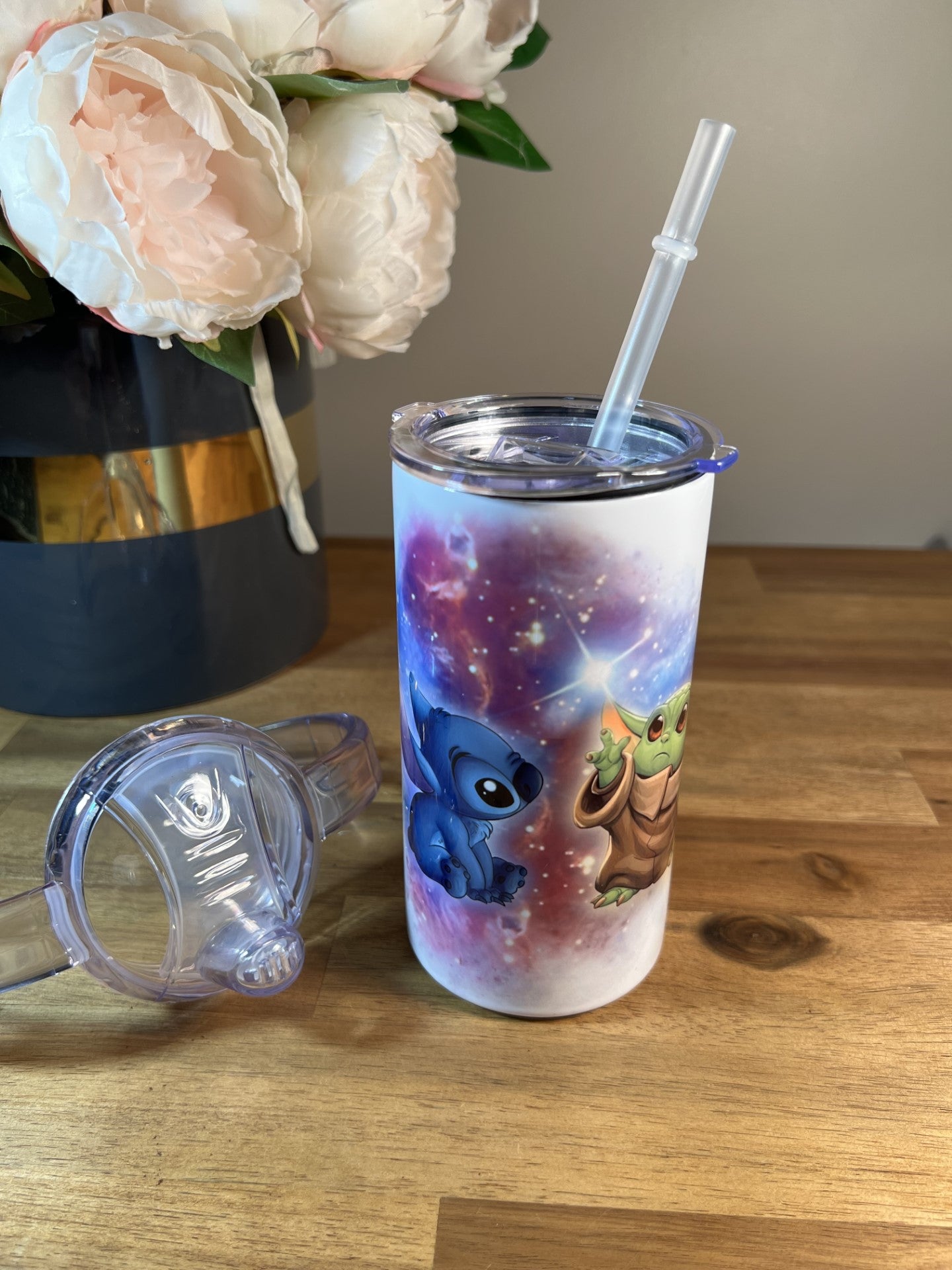 12oz Sippy Cup - Grogu and Stitch